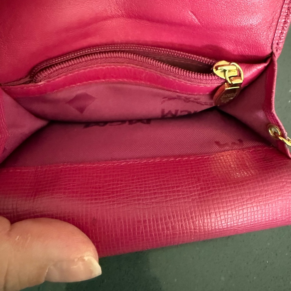 MCM Hot Pink Leather Wallet with Charm. EUC - Picture 6 of 11